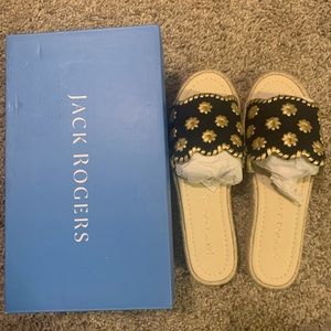 BRAND NEW. Jack Rogers Palmer Slide Espadrille in Midnight/Gold